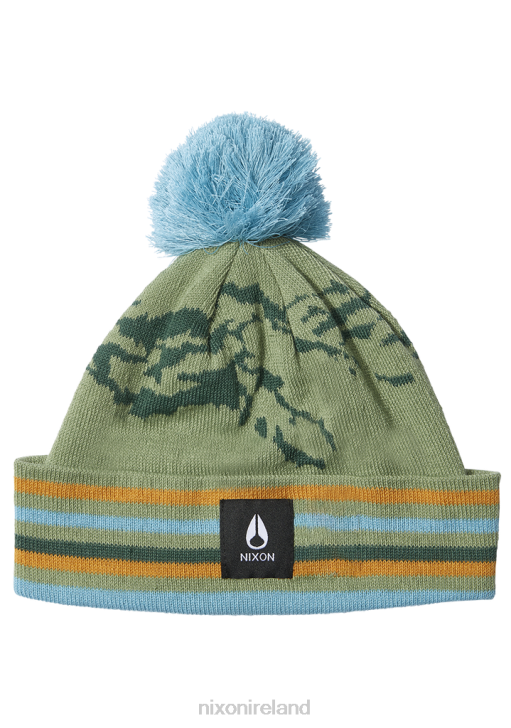 Accessories IE Nixon Ridge Pom Beanie Jade/Multi 688T378
