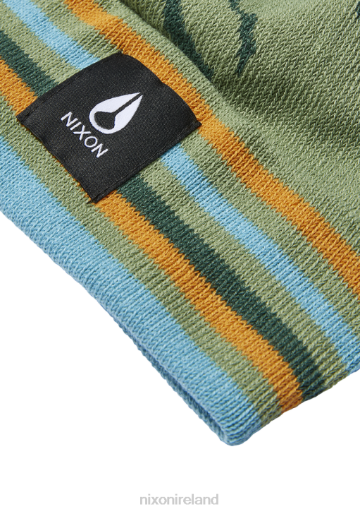 Accessories IE Nixon Ridge Pom Beanie Jade/Multi 688T378