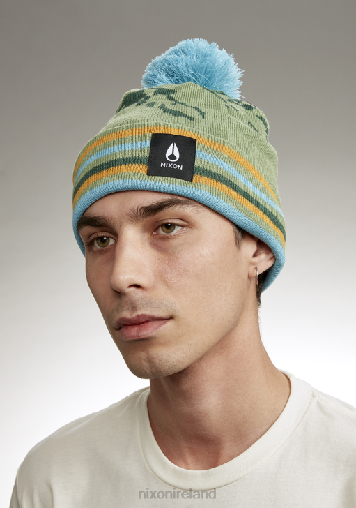 Accessories IE Nixon Ridge Pom Beanie Jade/Multi 688T378