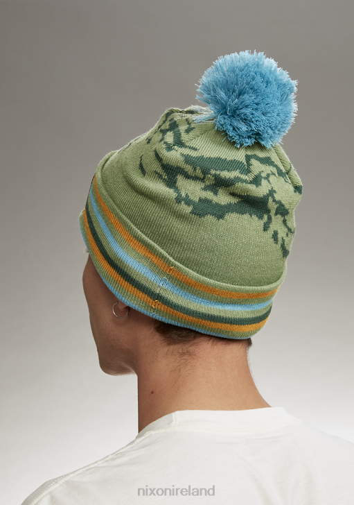 Accessories IE Nixon Ridge Pom Beanie Jade/Multi 688T378