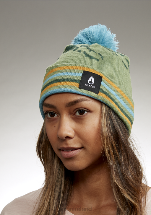 Accessories IE Nixon Ridge Pom Beanie Jade/Multi 688T378