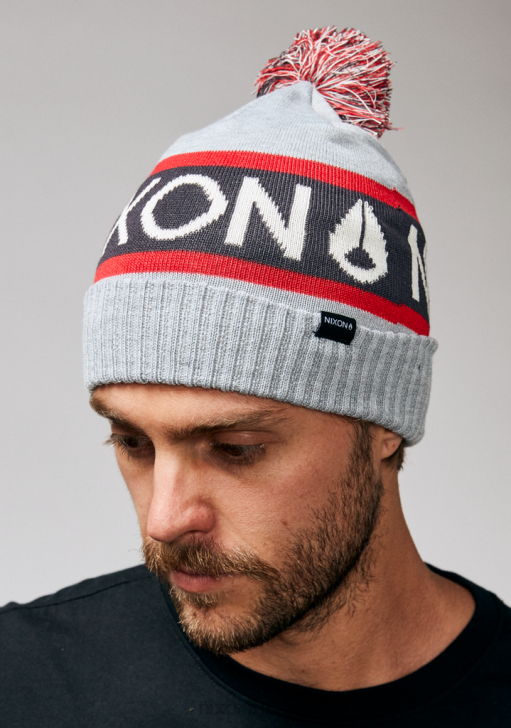 Accessories IE Nixon Teamster Beanie Heather Gray/Red 688T373
