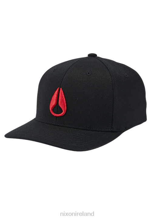 Accessories IE Nixon Deep Down Flexfit Athletic Fit Hat Black/Red 688T401