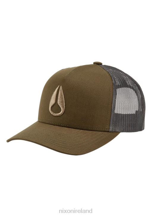Accessories IE Nixon Iconed Trucker Hat Dark Olive 688T445