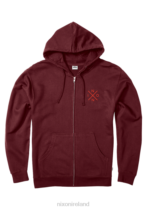 Clothing IE Nixon Spot Full Zip Hoodie Burgundy 688T468