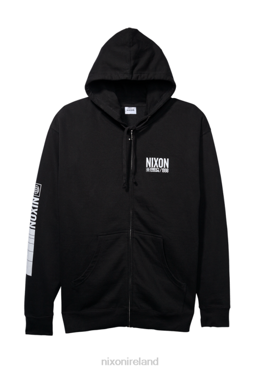 Clothing IE Nixon Track Zip Hoodie Black/White 688T476