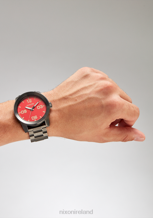 Watch IE Nixon Corporal Stainless Steel Red/Gunmetal 688T69