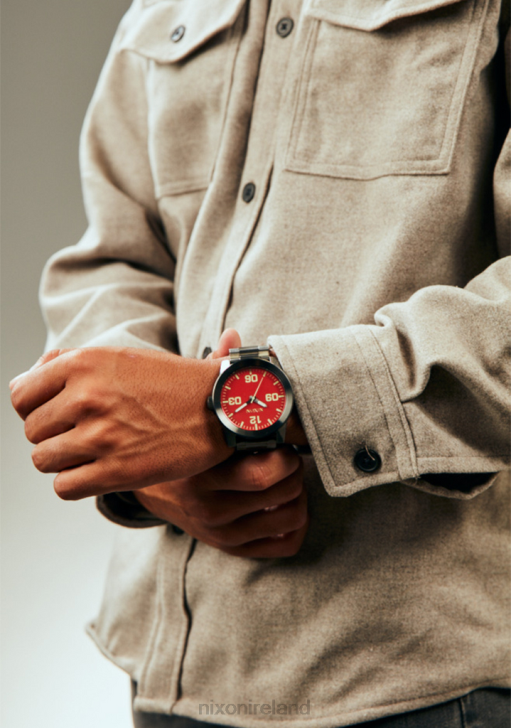 Watch IE Nixon Corporal Stainless Steel Red/Gunmetal 688T69