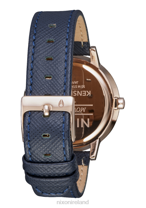 Watch IE Nixon Kensington Leather Navy/Rose Gold 688T236