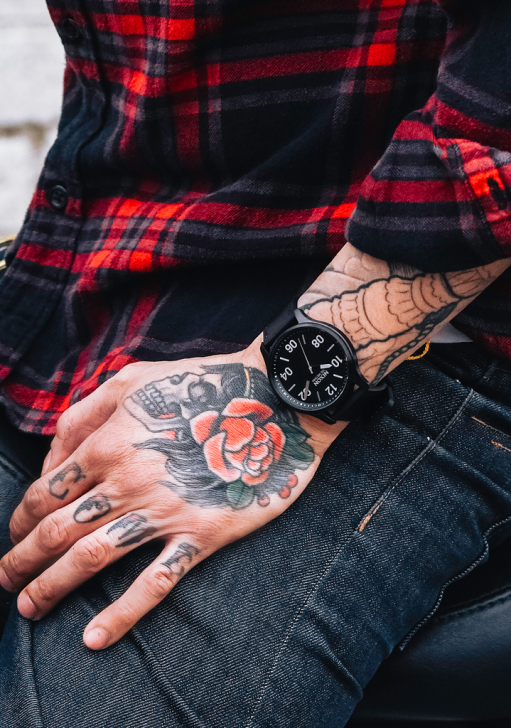 Watch IE Nixon Patrol Leather Black/Silver 688T106