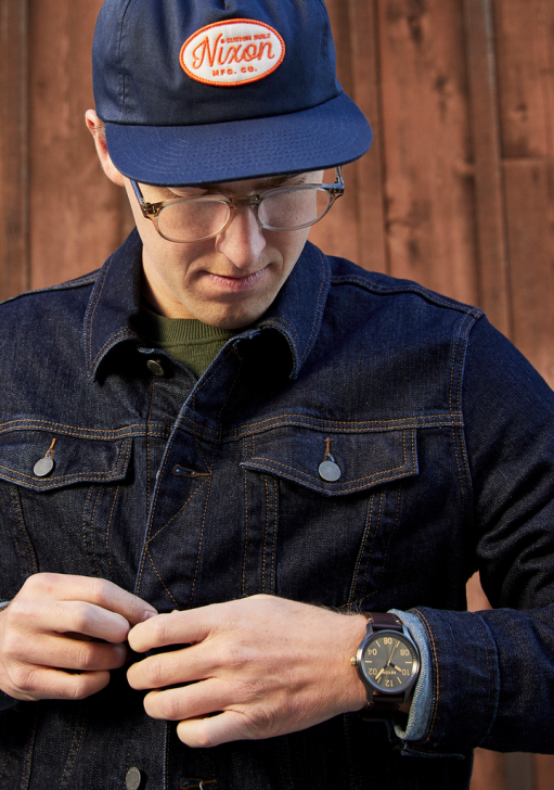 Watch IE Nixon Patrol Leather Gunmetal/Gold 688T104