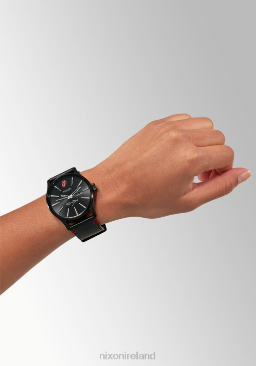 Watch IE Nixon Rolling Stones Sentry Leather All Black 688T132