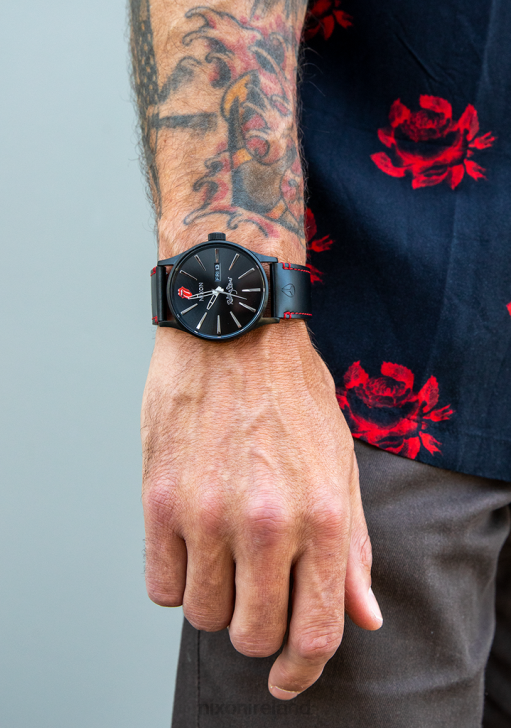 Watch IE Nixon Rolling Stones Sentry Leather All Black 688T132