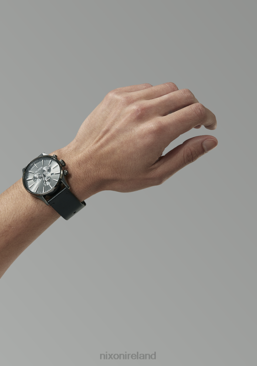Watch IE Nixon Sentry Chrono Leather All Gunmetal/Black 688T109