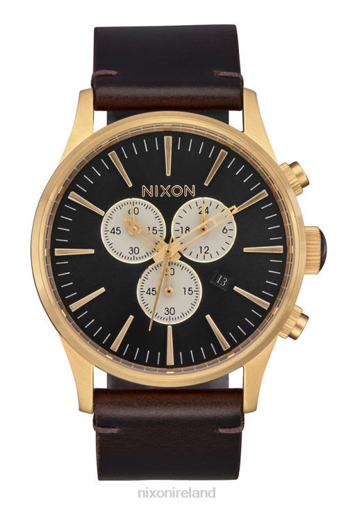 Watch IE Nixon Sentry Chrono Leather Gold/Indigo/Brown 688T108