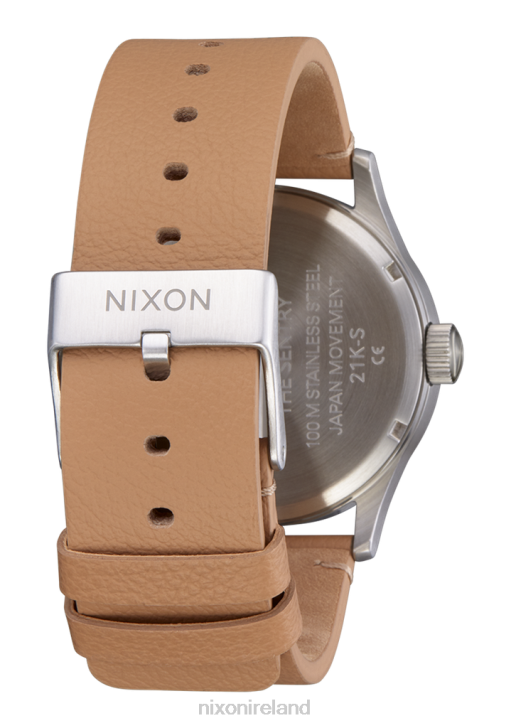 Watch IE Nixon Sentry Leather All Silver/Tan 688T57
