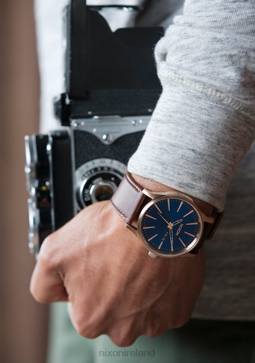 Watch IE Nixon Sentry Leather Blue/Brown 688T50