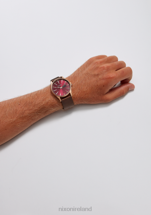Watch IE Nixon Sentry Leather Rose Gold/Gunmetal/Brown 688T51