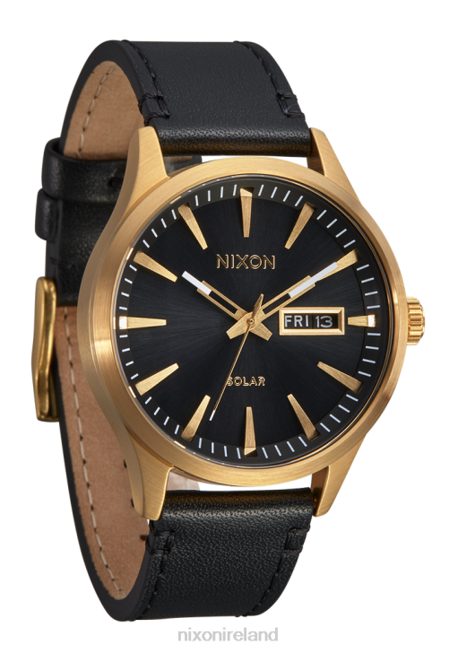Watch IE Nixon Sentry Solar Leather All Gold/Black 688T94