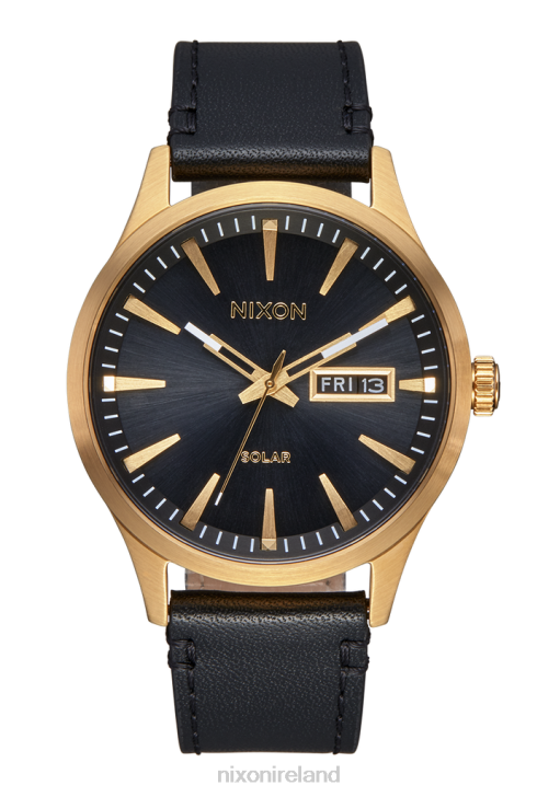 Watch IE Nixon Sentry Solar Leather All Gold/Black 688T94