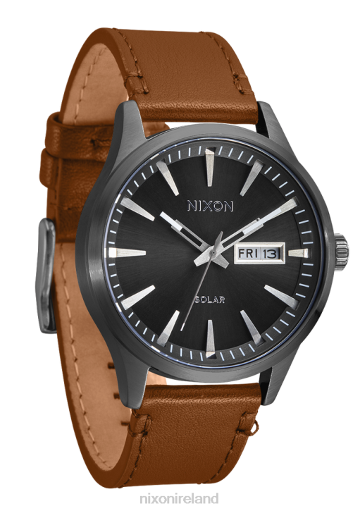 Watch IE Nixon Sentry Solar Leather Gunmetal 688T93