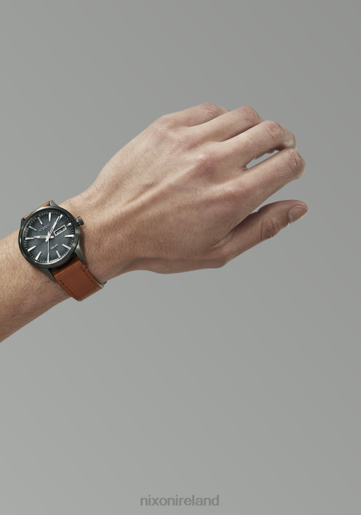 Watch IE Nixon Sentry Solar Leather Gunmetal 688T93