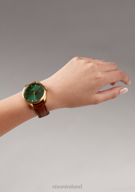 Watch IE Nixon Thalia Leather All Gold/Green Sunray 688T257