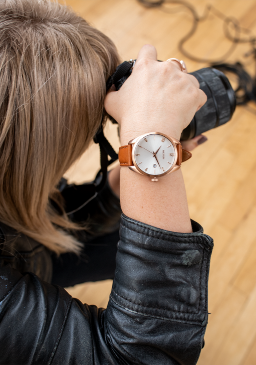 Watch IE Nixon Thalia Leather Rose Gold/White 688T260