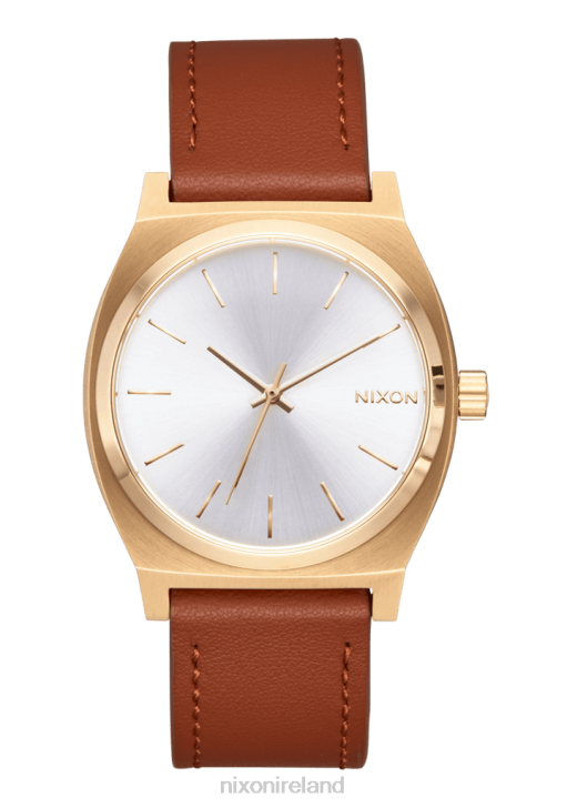 Watch IE Nixon Time Teller Leather Light Gold/White Sunray 688T129