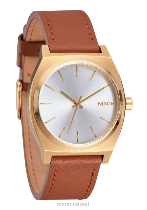 Watch IE Nixon Time Teller Leather Light Gold/White Sunray 688T129