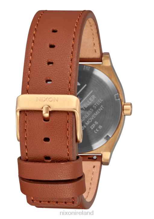 Watch IE Nixon Time Teller Leather Light Gold/White Sunray 688T129